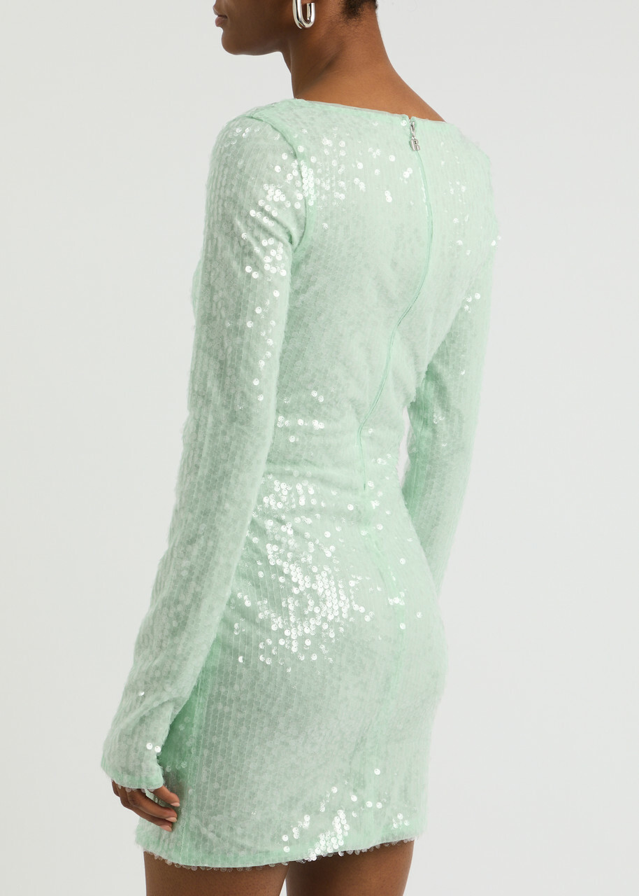 ワンピース ROTATE MINI DRESS WITH SEQUINS ROTATE BIRGER CHRISTENSEN Sequined stretch recycled-jersey