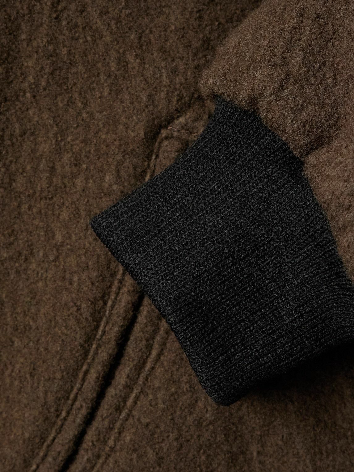 Small Talk - Reversible Fleece and Crinkled-Gabardine Bomber Jacket - Brown