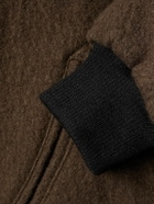 Small Talk - Reversible Fleece and Crinkled-Gabardine Bomber Jacket - Brown