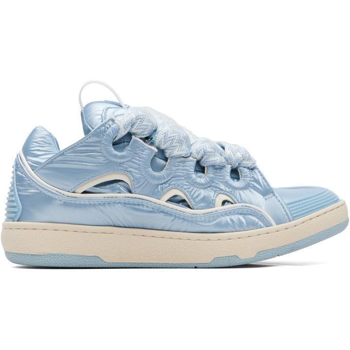 Photo: Lanvin Blue Nylon Curb Sneakers