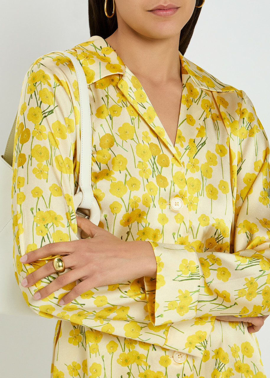 Bernadette Louis Floral-print Stretch-silk Pyjama Shirt Multi Print