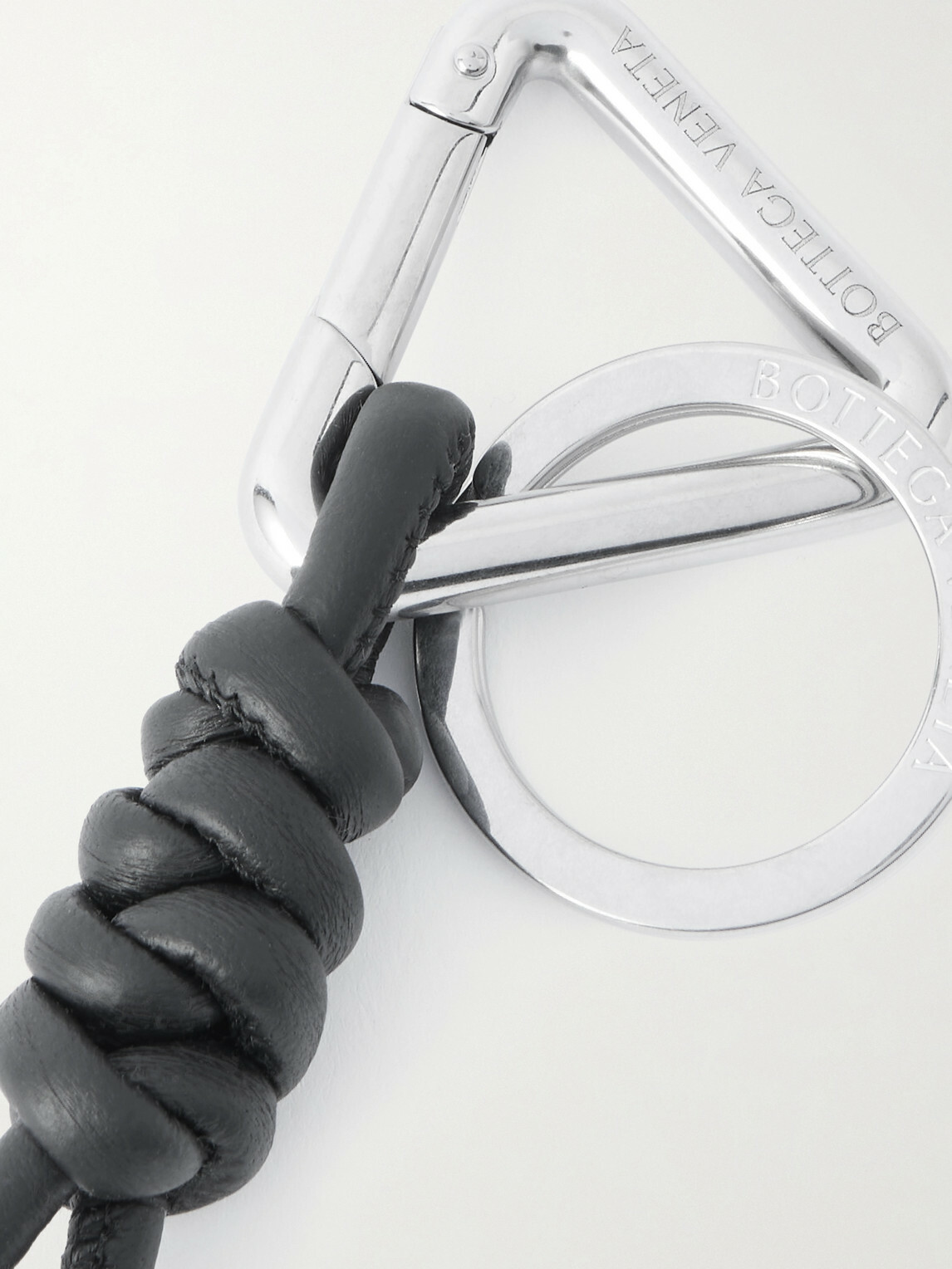 Bottega Veneta - Braided Leather and Silver-Tone Keyring
