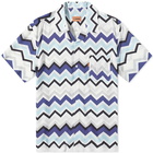 Missoni Men's Zig Zag Vacation Shirt in Blue/Grey/White