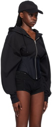 Mugler Black Corseted Hoodie