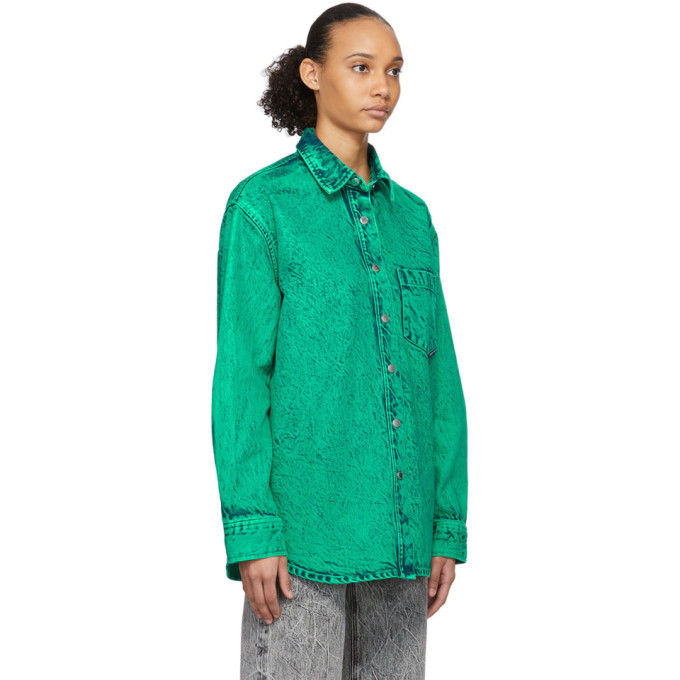 Alexander Wang Green Denim Acid Oversized Shirt Alexander Wang Alexander Wang Green Denim Acid Oversized Shirt Alexander Wang
