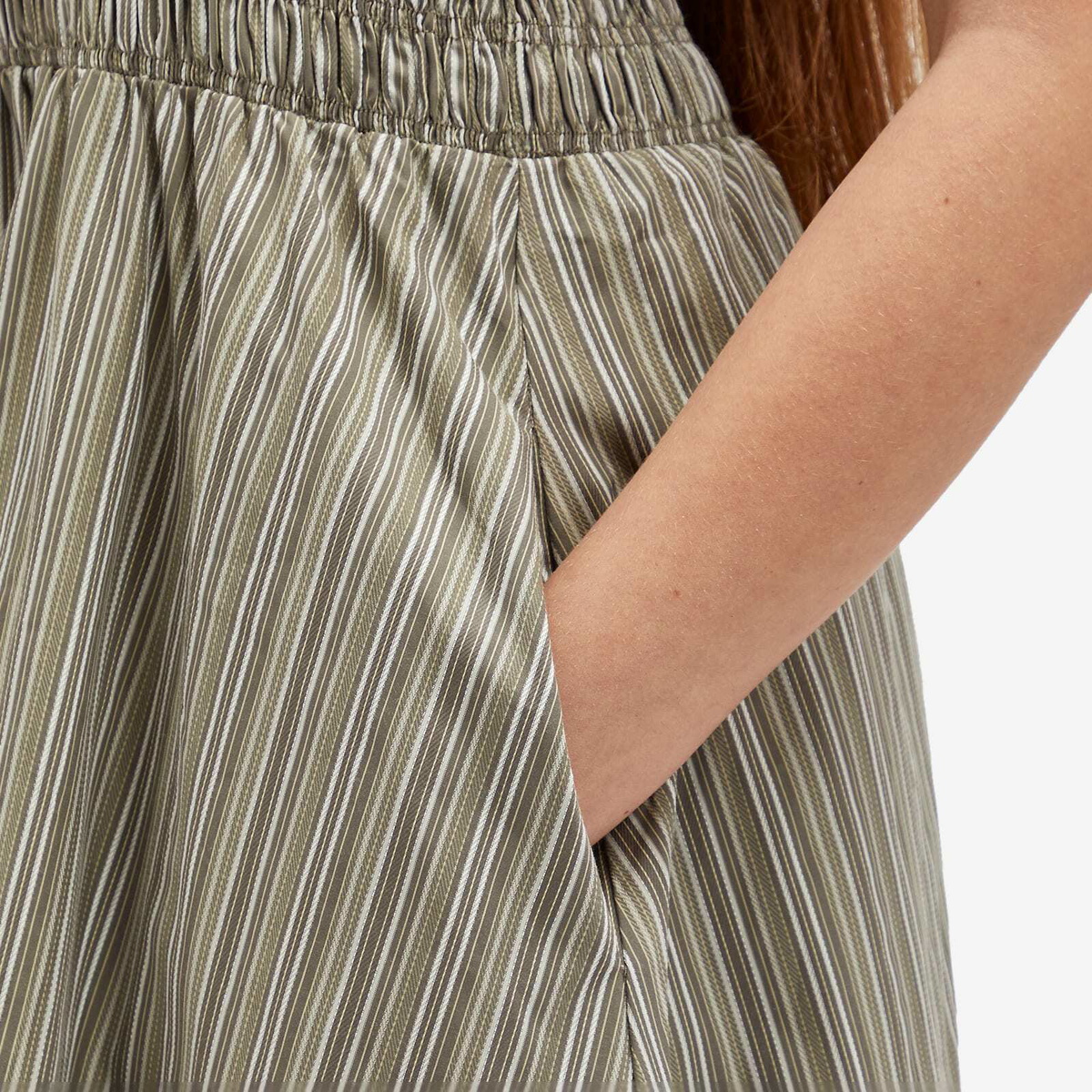knee length dresses for ladies Lida Maxi Dress Khaki Stripe