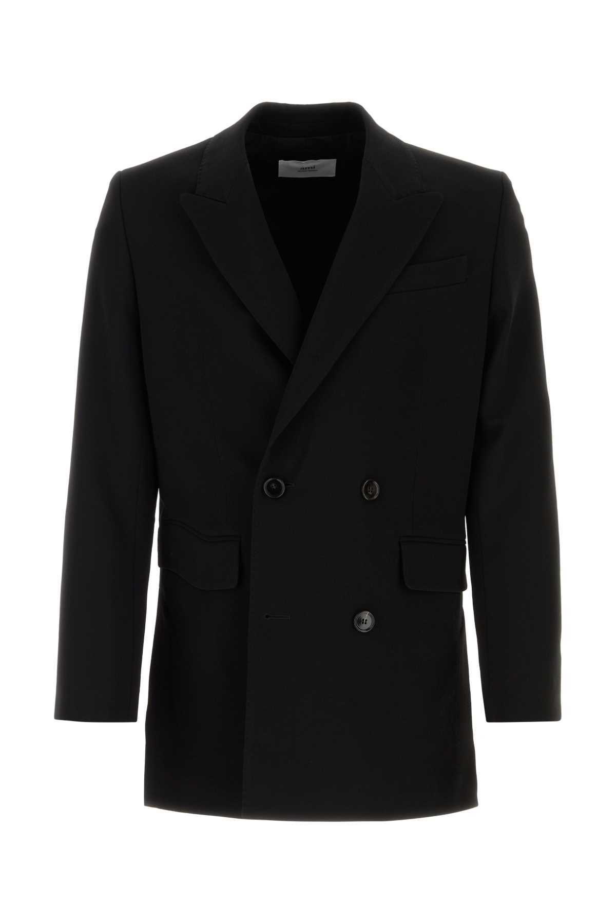【送料&関税込】Ami Alexandre Mattiussi Vest In Black Wool AMI Alexandre Mattiussi Black Ami de Cœur Vest AMI Alexandre
