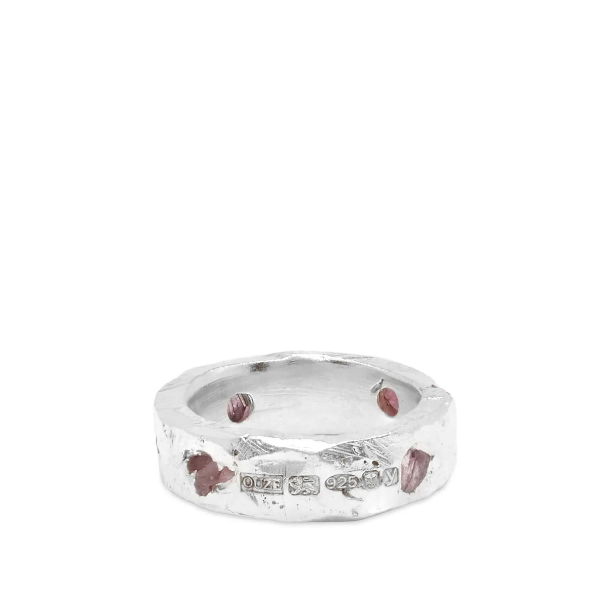 The Ouze Women's Sapphire Scatter Band Ring in Pink The Ouze