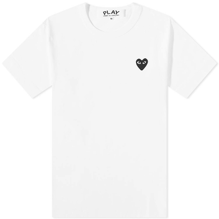 Photo: Comme des Garçons Play Men's Black Heart T-Shirt in White/Black