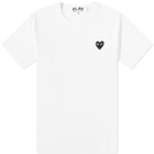 Comme des Garçons Play Men's Black Heart T-Shirt in White/Black