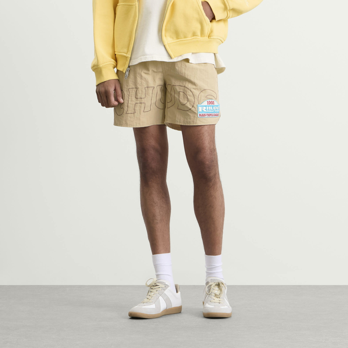 Rhude Men's Tripoli Rally Team Short in Tan