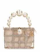 ROSANTICA Holli Crystal & Pearl Box Top Handle Bag