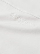 Guess USA - Logo-Embroidered Distressed Cotton-Jersey Sweatshirt - White