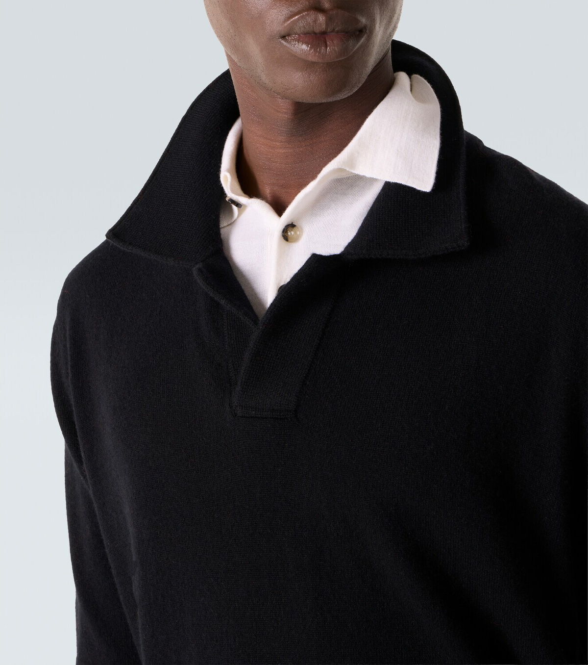 Allude Wool and cashmere polo sweater