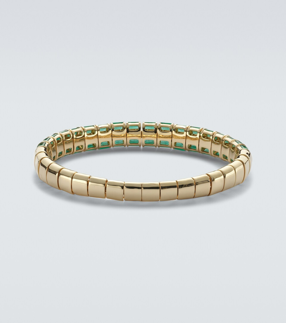 Shay Jewelry 18kt gold bracelet with emeralds