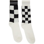 Marni White Mismatched Check Socks