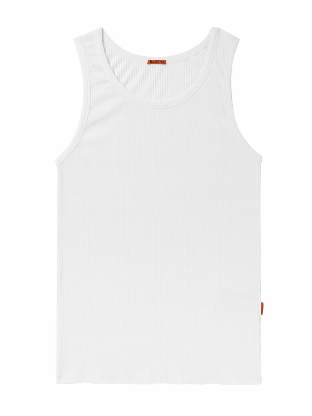 Photo: Barena - Ribbed Stretch Cotton and Linen-Blend Tank - White