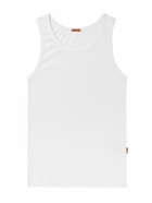 Barena - Ribbed Stretch Cotton and Linen-Blend Tank - White
