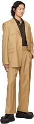 Feng Chen Wang Beige Slashed Wide Trousers