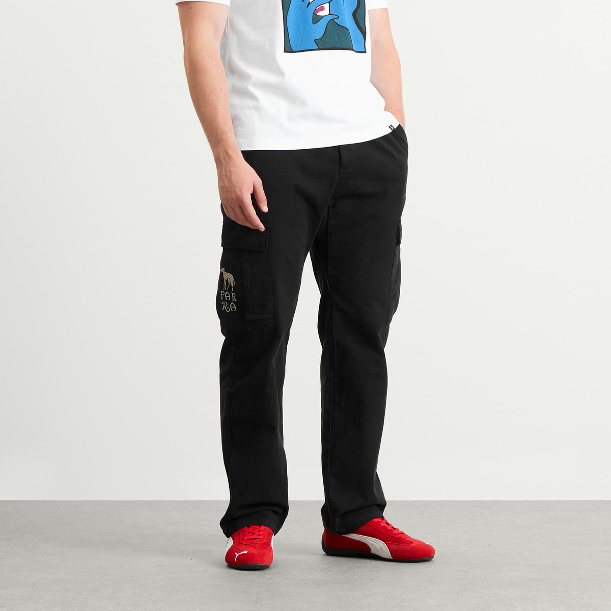 By Parra Men's Pants Again Cargo Pants in Black