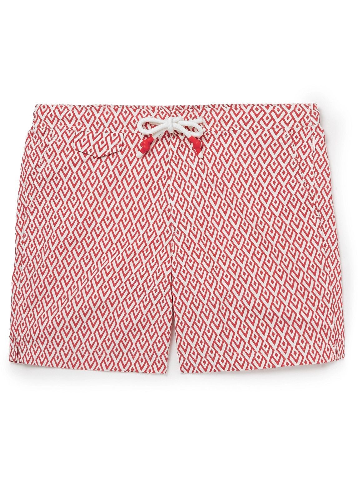 Photo: Orlebar Brown - Standard Slim-Fit Mid-Length Printed Swim Shorts - Red