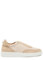 Aurélien Leisure Panelled Suede Sneakers Beige