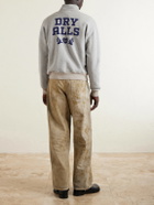 Human Made - Logo-Print Cotton-Jersey Half-Zip Sweatshirt - Gray