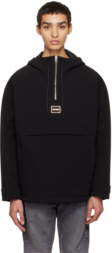 Photo: Hugo Black Hooded Windbreaker Jacket