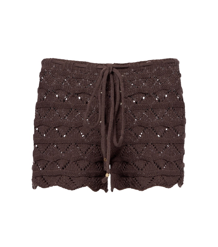 Photo: Bananhot Mina open-knit cotton-blend shorts