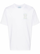 Casablanca White Logo Print Organic Cotton T-Shirt