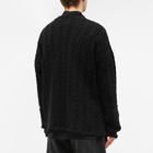 MM6 Maison Margiela Men's Cable Knit Cardigan in Black