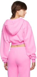 Danielle Guizio Pink Cropped Hoodie