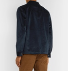 NN07 - Verne Stretch Cotton and Modal-Blend Velvet Overshirt - Blue