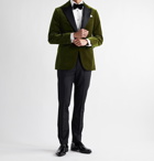 RICHARD JAMES - Slim-Fit Satin-Trimmed Cotton-Velvet Tuxedo Jacket - Green
