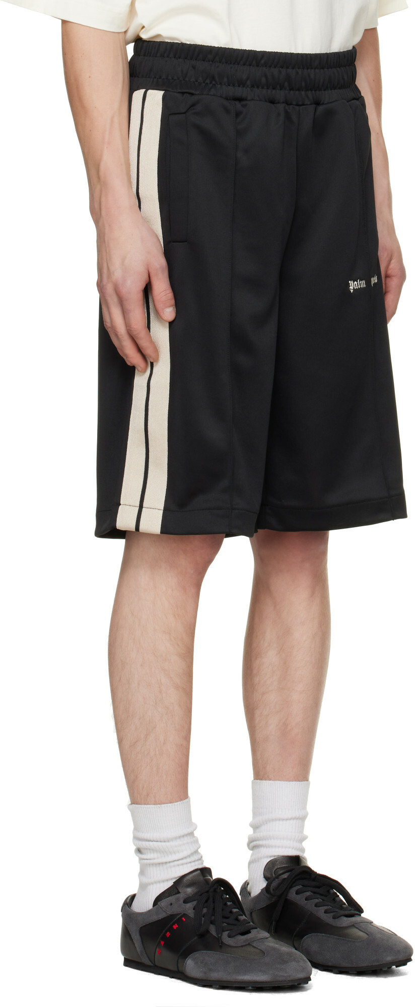 Palm Angels Black Classic Logo Track Shorts