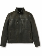 Belstaff - Tundra Leather-Trimmed Shearling Jacket - Gray