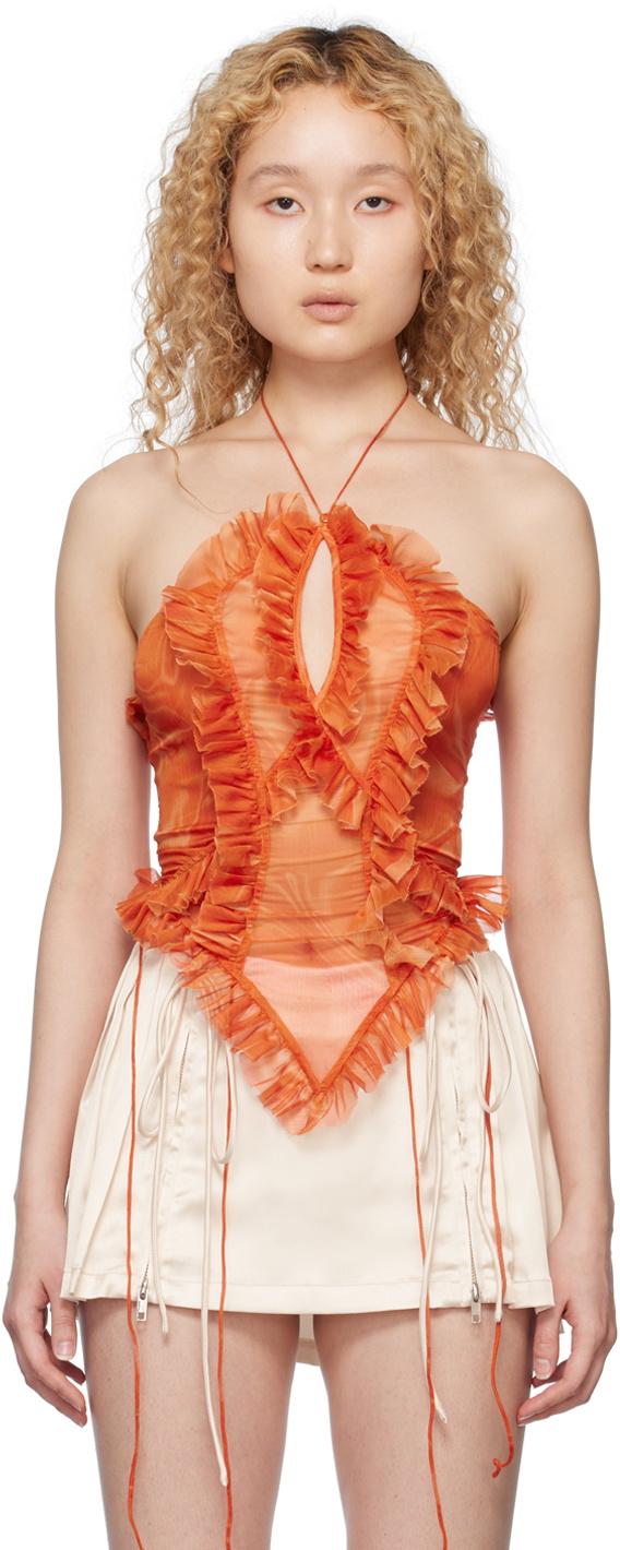 Nodress Orange Ruffled Camisole Nodress