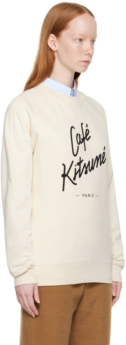 Maison Kitsuné Beige 'Cafe Kitsune' Sweatshirt