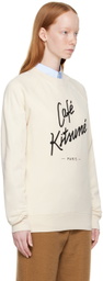 Maison Kitsuné Beige 'Cafe Kitsune' Sweatshirt