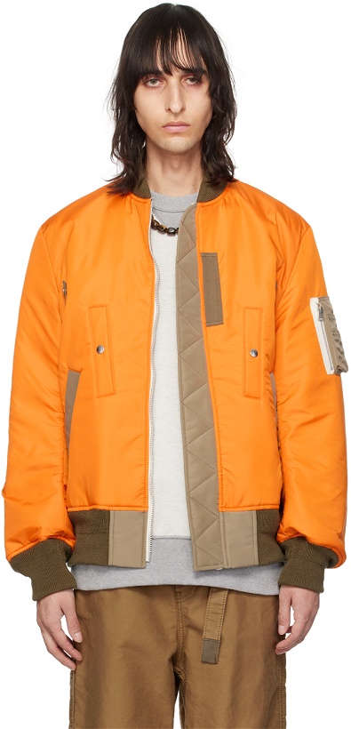 Photo: sacai Orange Zip Reversible Jacket