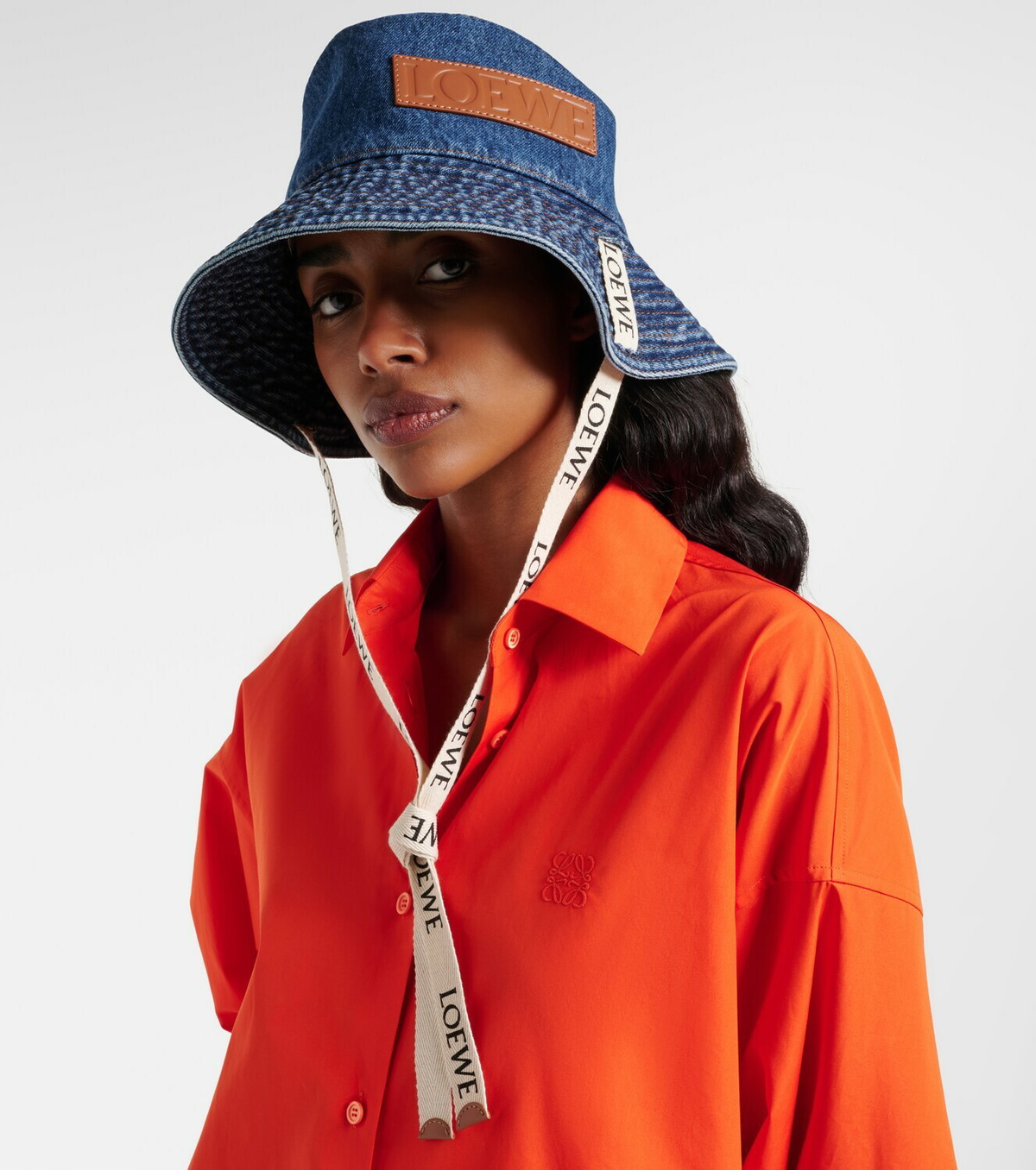Loewe Paula's Ibiza logo denim bucket hat