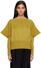 132 5. ISSEY MIYAKE Yellow Square Stack Sweater