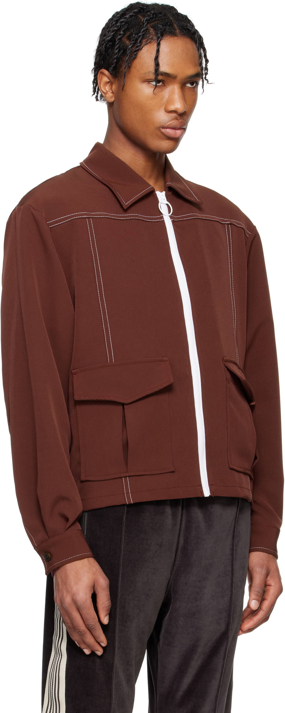 NEEDLES Brown Stitched Sport Jacket Needles