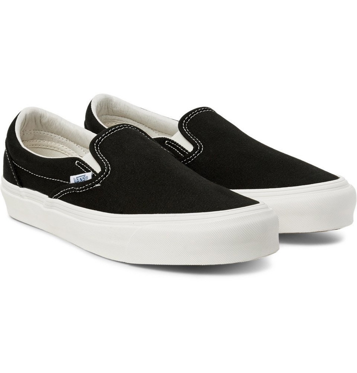 Photo: Vans - OG Classic LX Canvas Slip-On Sneakers - Black