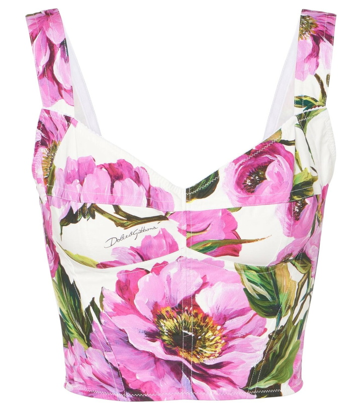 Photo: Dolce&Gabbana Floral cotton-blend bustier