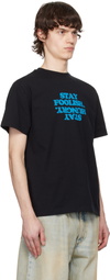 Coperni Black 'Stay Foolish' Printed Boxy T-shirt