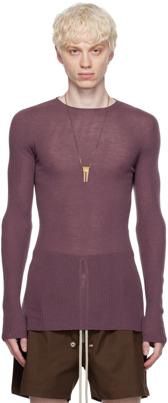 Rick Owens Purple Rib Sweater Rick Owens