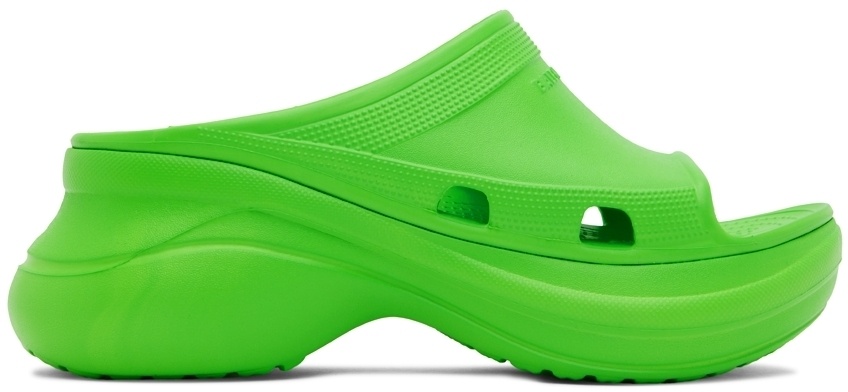 Photo: Balenciaga Green Crocs Edition Slides