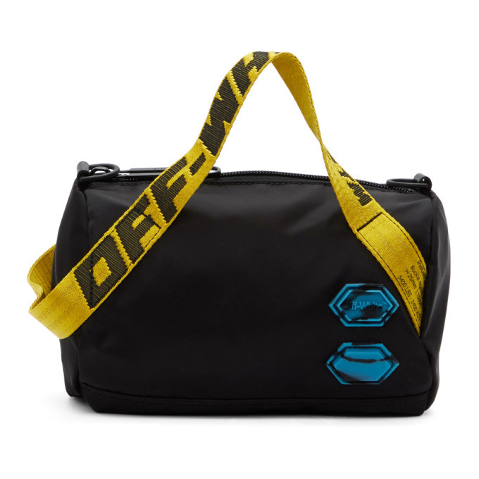 OFF-WHITE Industrial strap nylon duffle bag 'Black Yellow