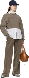 Acne Studios Brown Embroidered Logo Lounge Pants